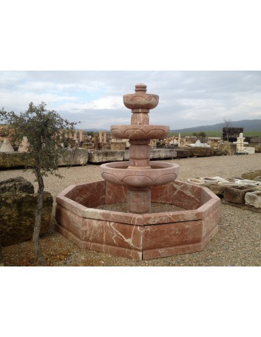 FUENTE DE CENTRO EN MARMOL ROJO